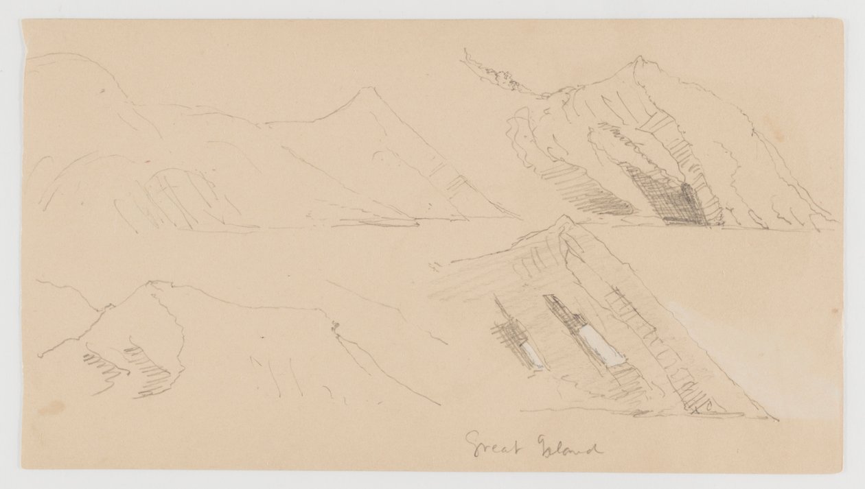 Great Island, Study of Rock Cliffs by Frederic Edwin Church