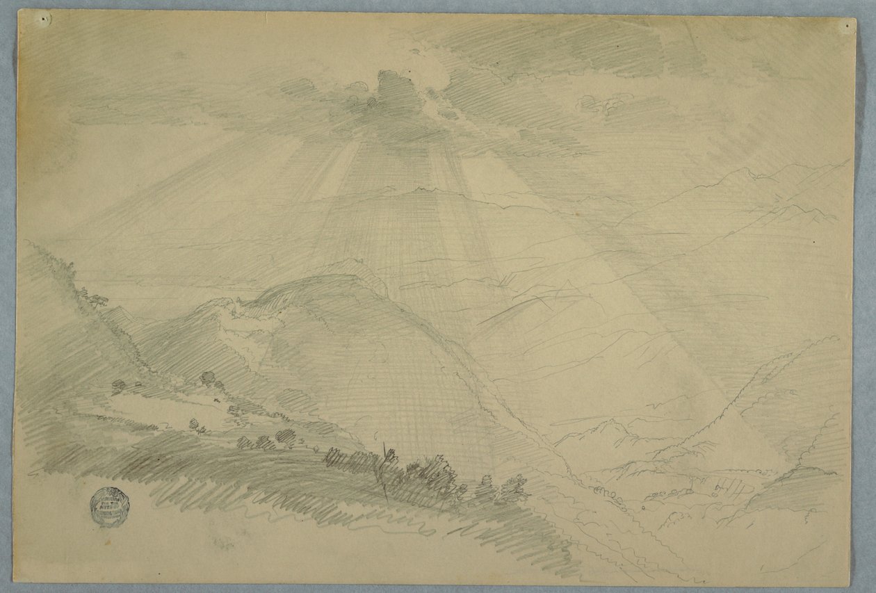 Sun Bursting through Clouds over a Mountain Valley, Jamaica by Frederic Edwin Church