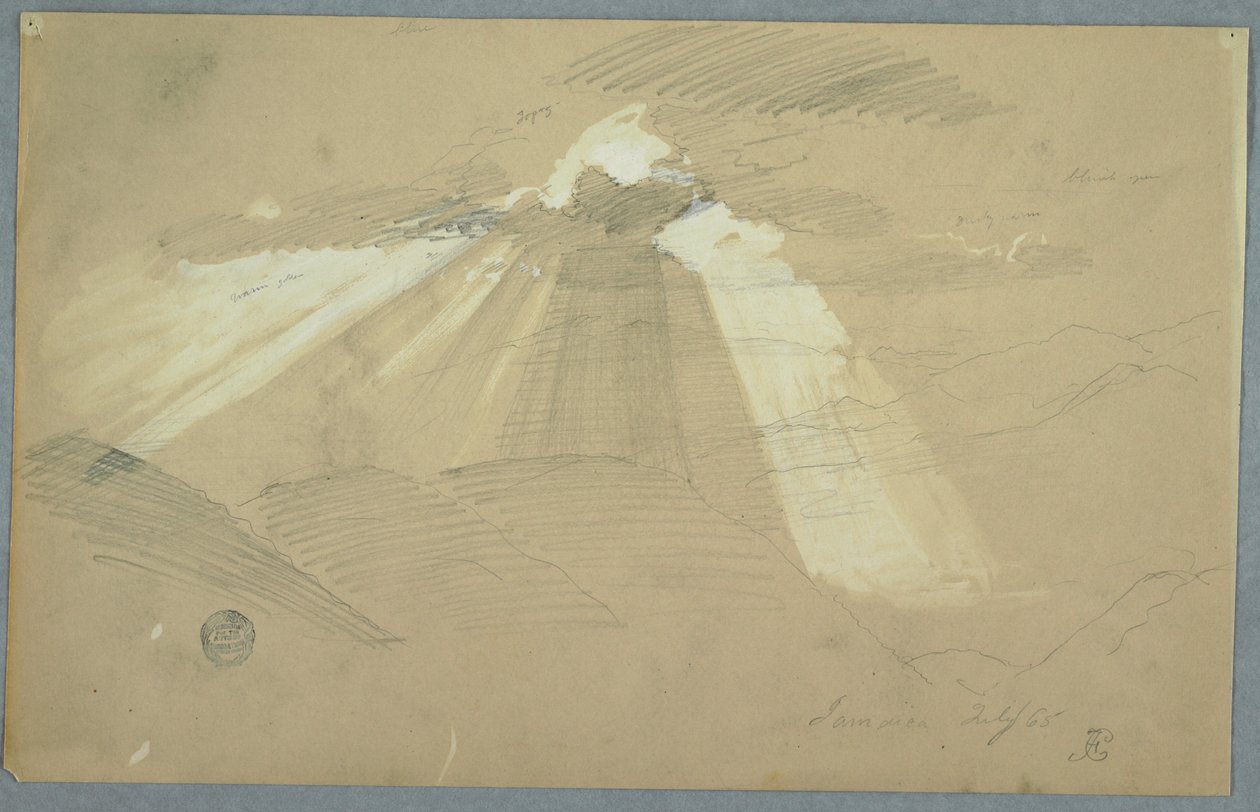 Sun Shining through Clouds, Jamaica by Frederic Edwin Church
