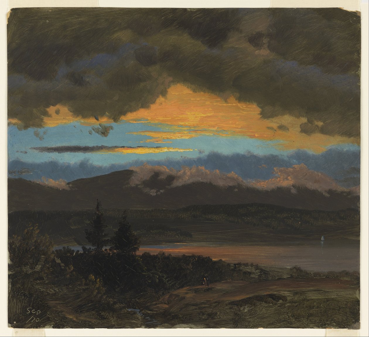Sunset across the Hudson Valley, New York by Frederic Edwin Church