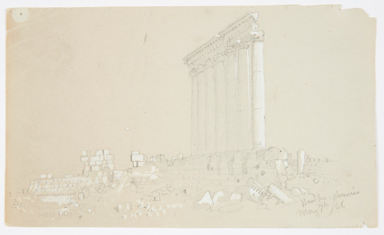 Temple of Jupiter at Sunrise, Baalbek by Frederic Edwin Church