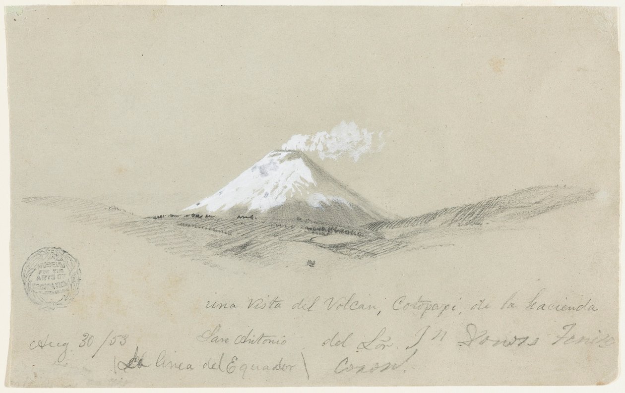 View of Cotopaxi from the Hacienda San Antonio, Ecuador by Frederic Edwin Church