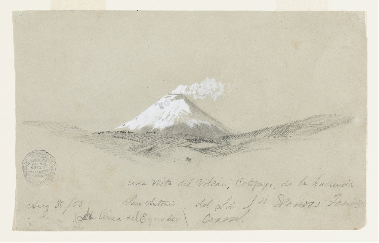 View of Cotopaxi from the Hacienda San Antonio, Ecuador by Frederic Edwin Church