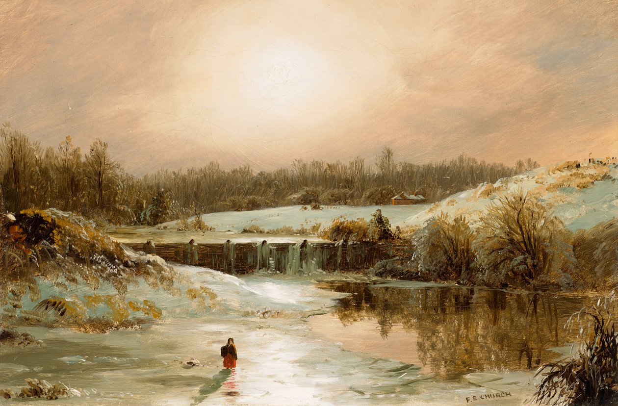 Winter Scene in Hartford by Frederic Edwin Church