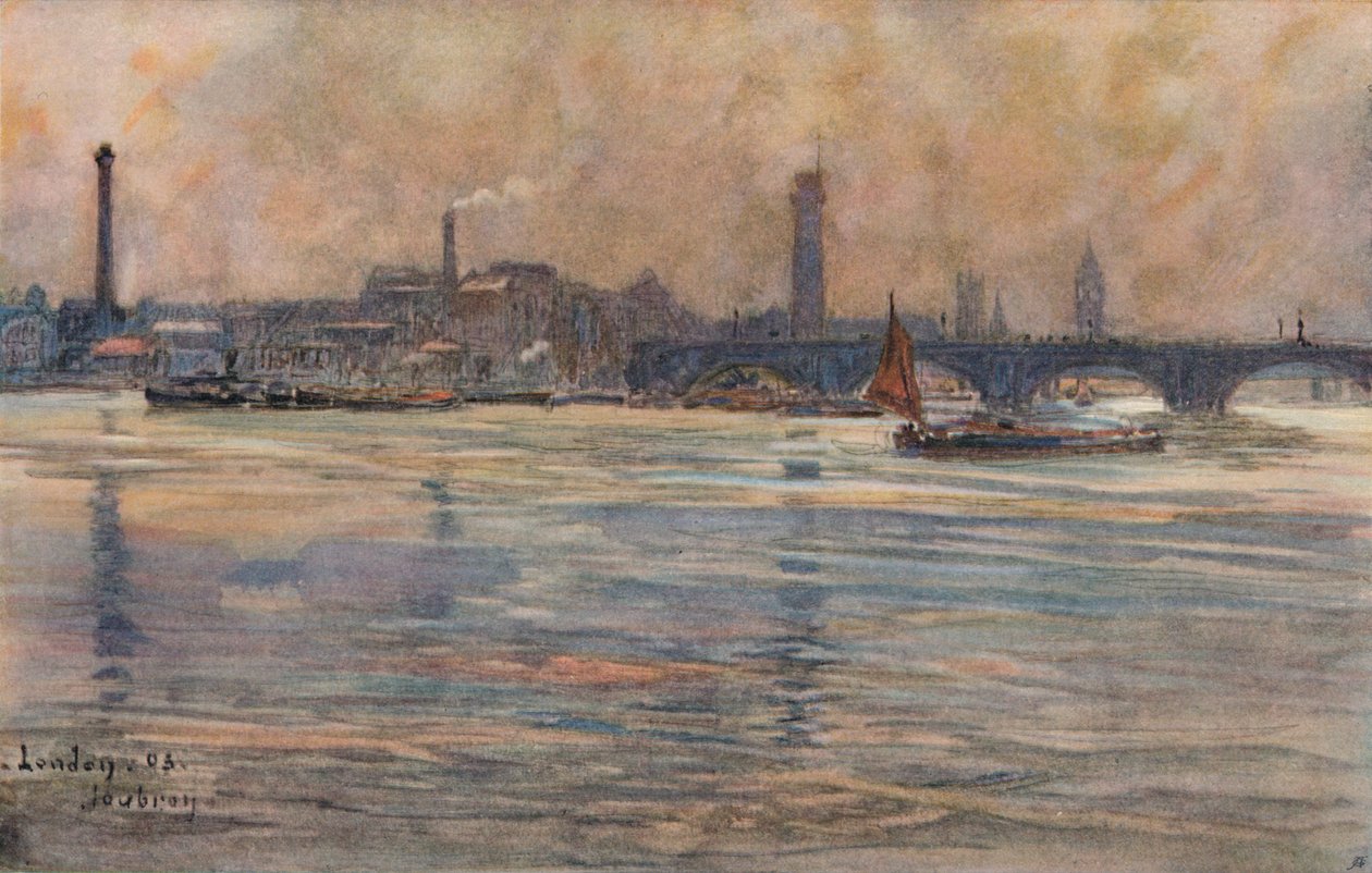 The Thames, London by Frederic Anatole Houbron