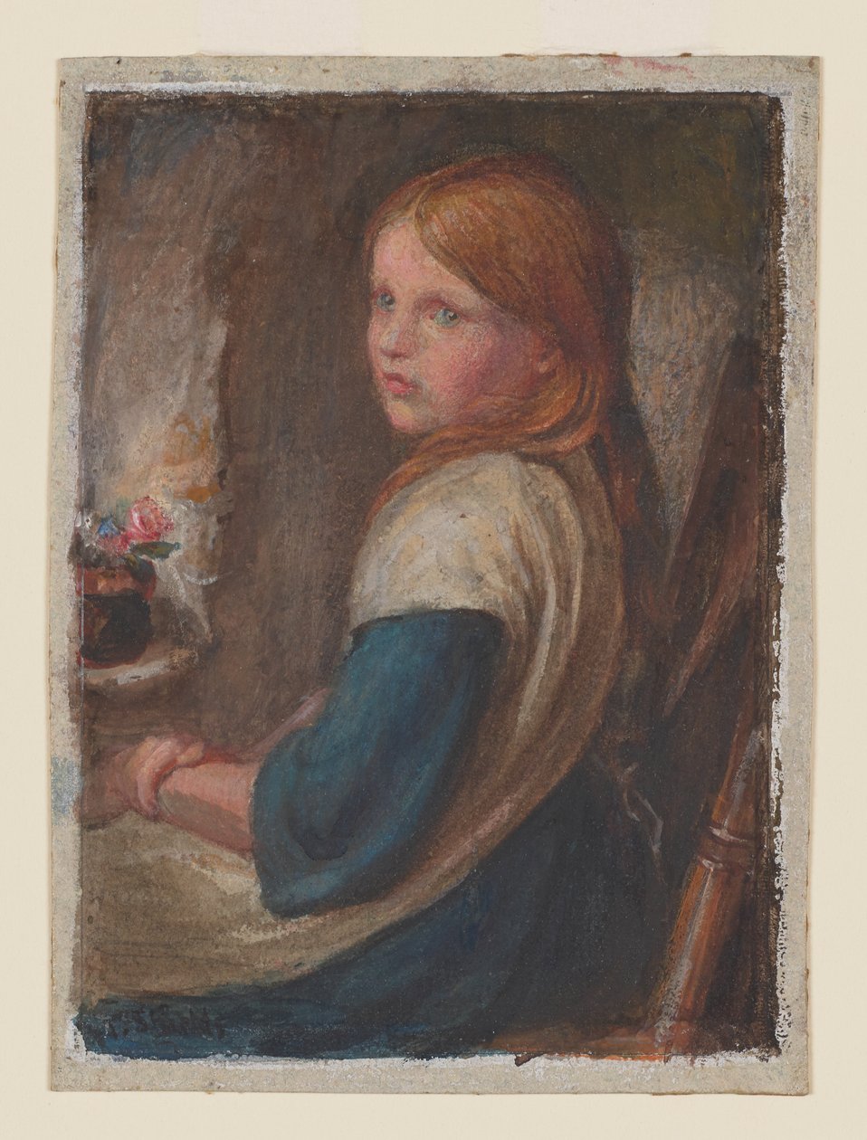 Study Of A Young Girl Seated, c.1870 by Frederic James Shields