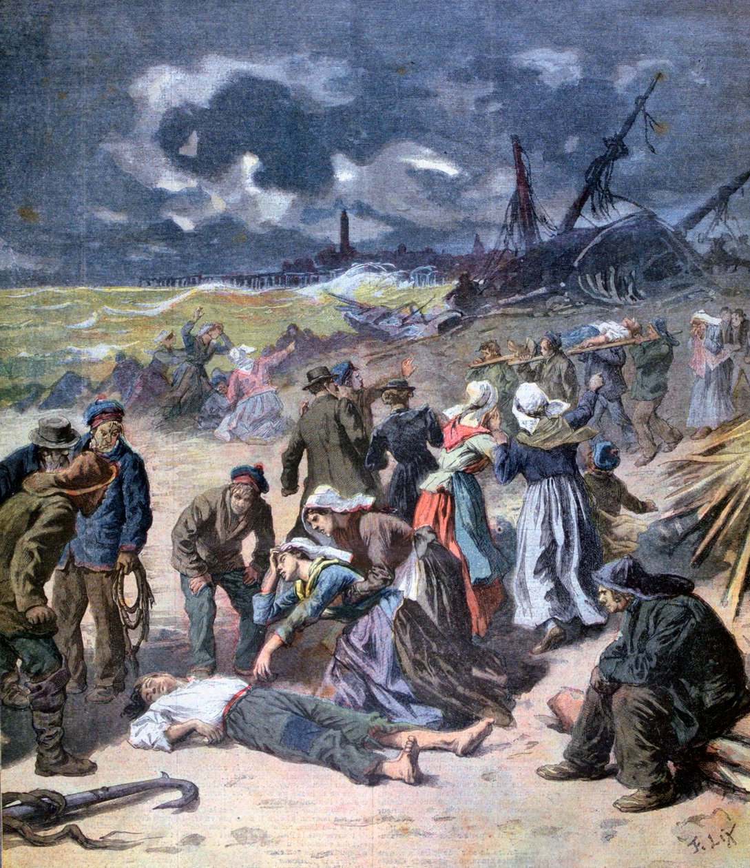 A Storm at Calais, France, 1893 by Frederic Lix