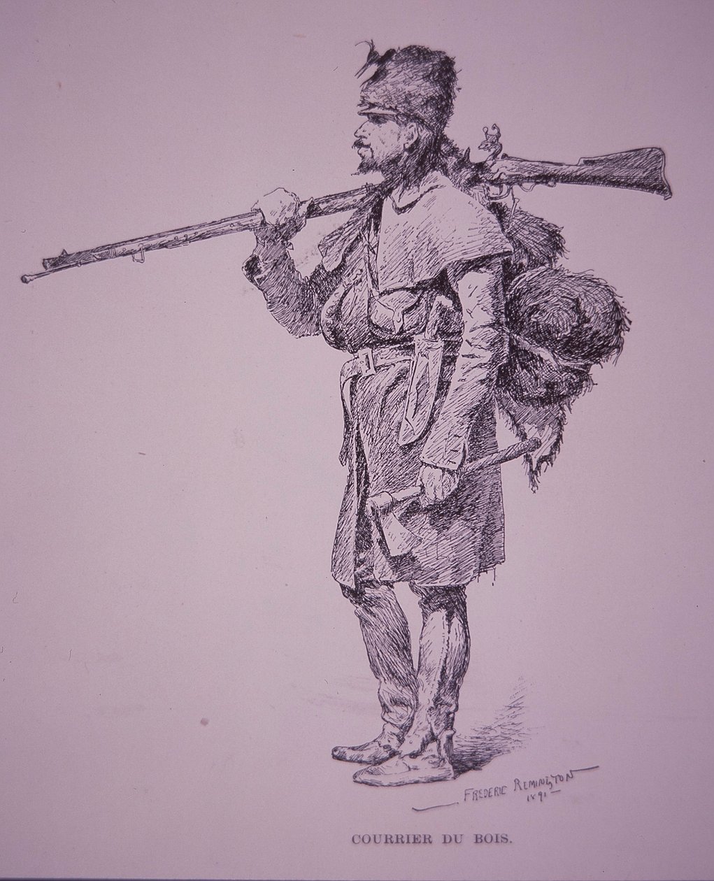 French-Canadian Fur Trapper Coureur du Bois by Frederic Remington