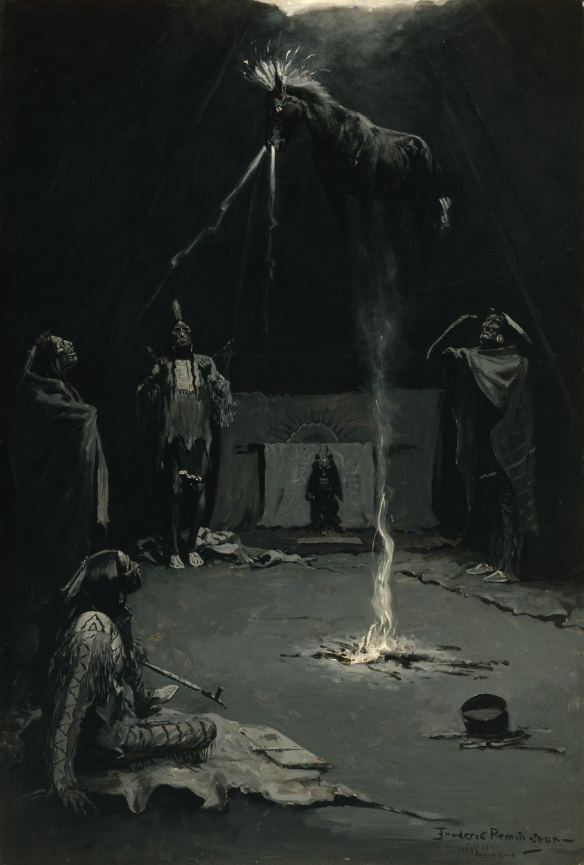 The Going of the Medicine-Horse (Indian Fire God) 1897 by Frederic Remington