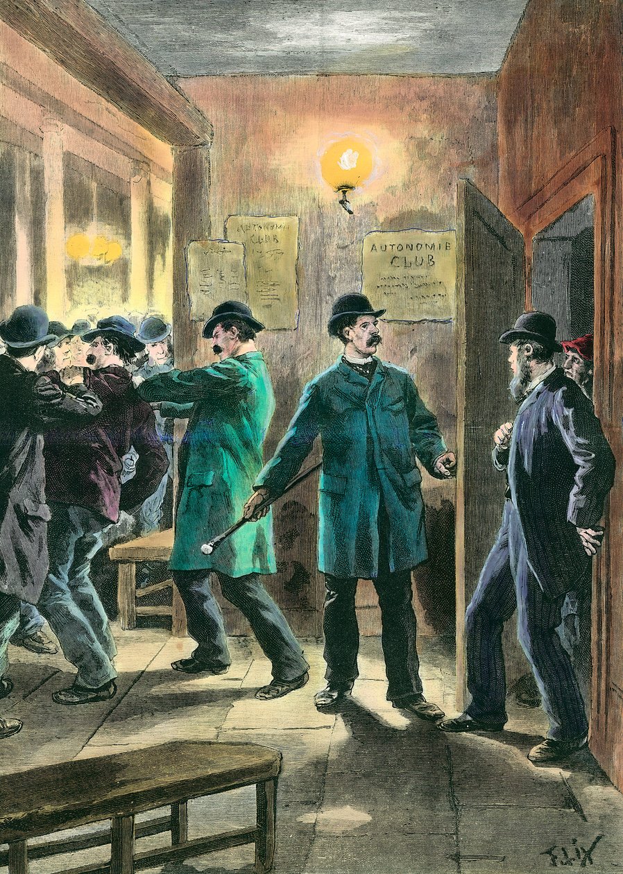 Anarchists in England: Police make arrests at the London autonomist club by Frederic Theodore Lix