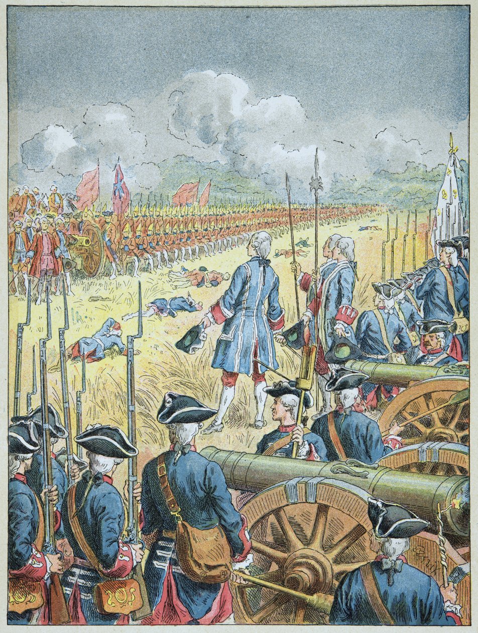 Battle of Fontenoy on May 11 by Frederic Theodore Lix