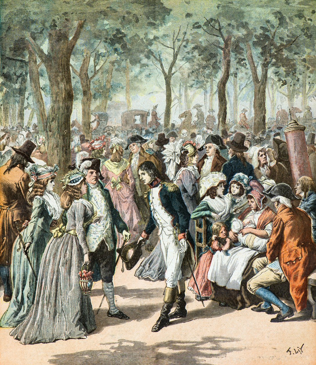 Bonaparte in the Gardens of the Royal Palace by Frederic Theodore Lix