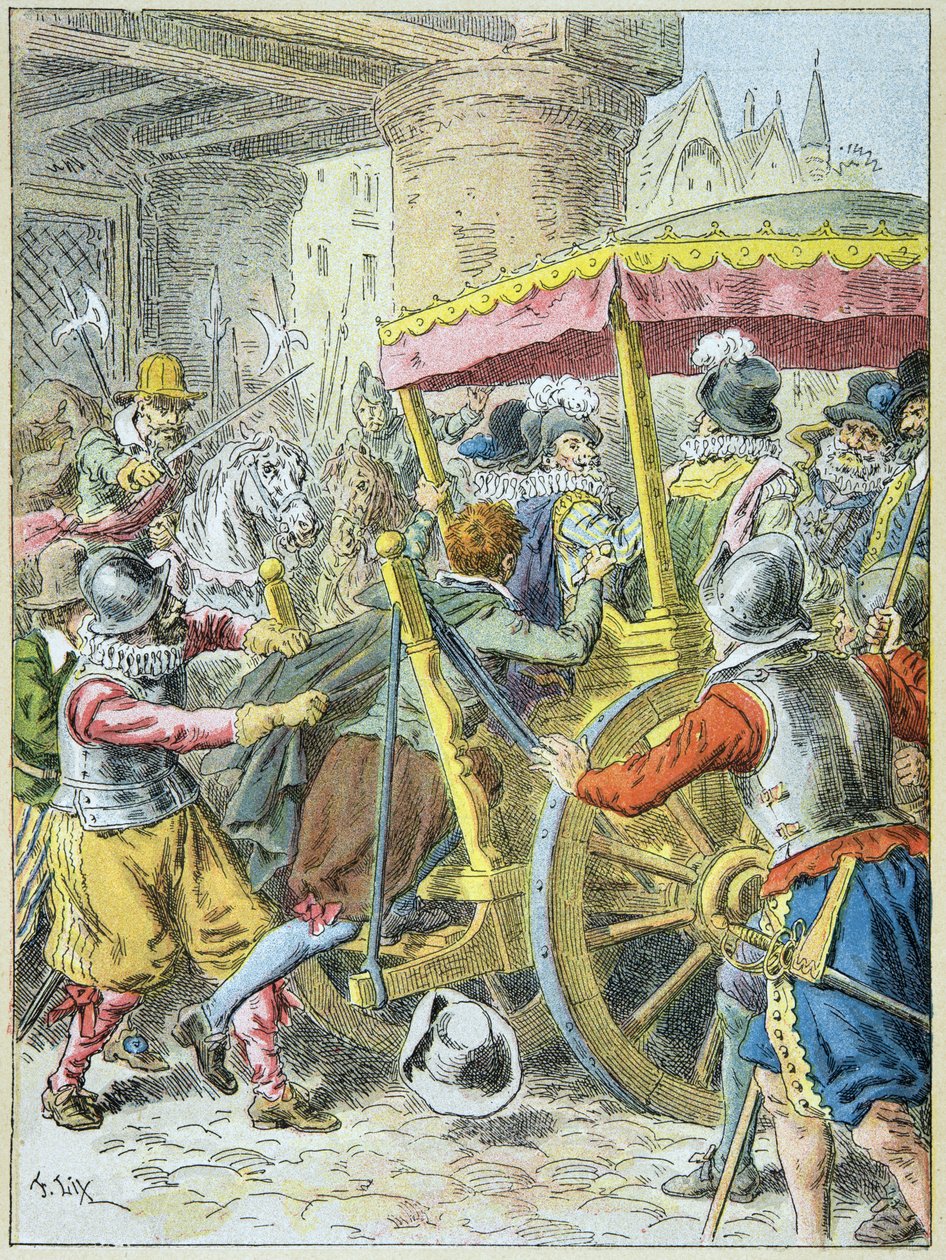 Murder of King Henri IV by François Ravaillac in the Rue de la Ferronnerie Paris, May 14 by Frederic Theodore Lix