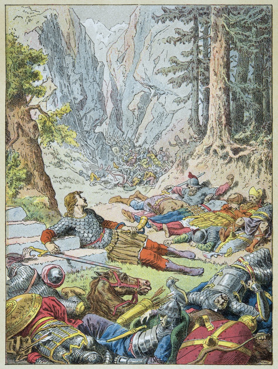 Roland died at the Battle of Roncesvalles by Frederic Theodore Lix
