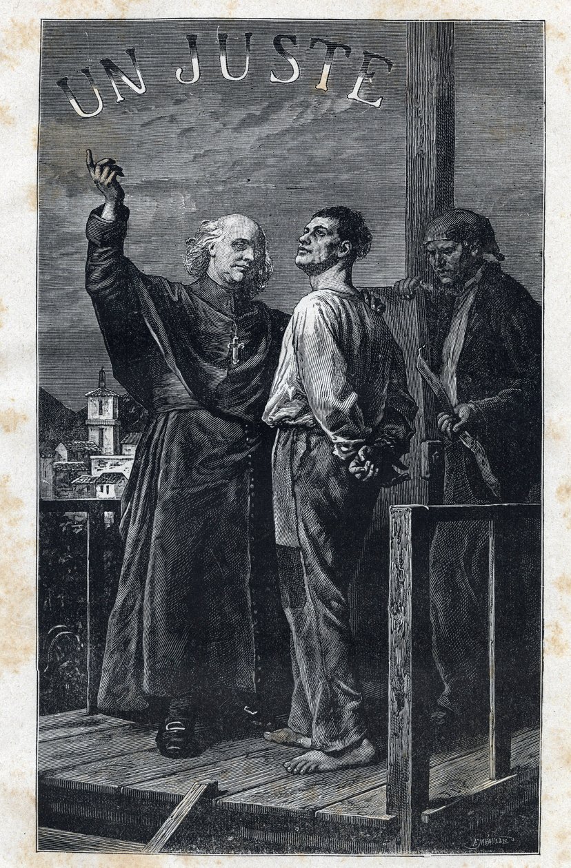 The Bishop Myriel Accompanies a Death Sentence to the Scaffold by Frederic Theodore Lix