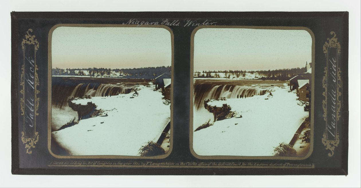 Winter, Niagara Falls, Table Rock, Canada Side by Frederic and William Langenheim