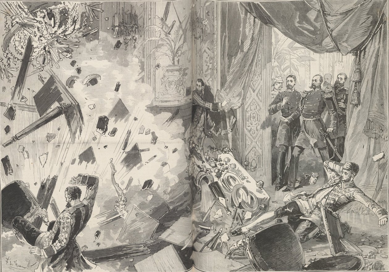 Emperor Alexander II after the explosion, evening of February 17, 1880 by Frederic de Haenen