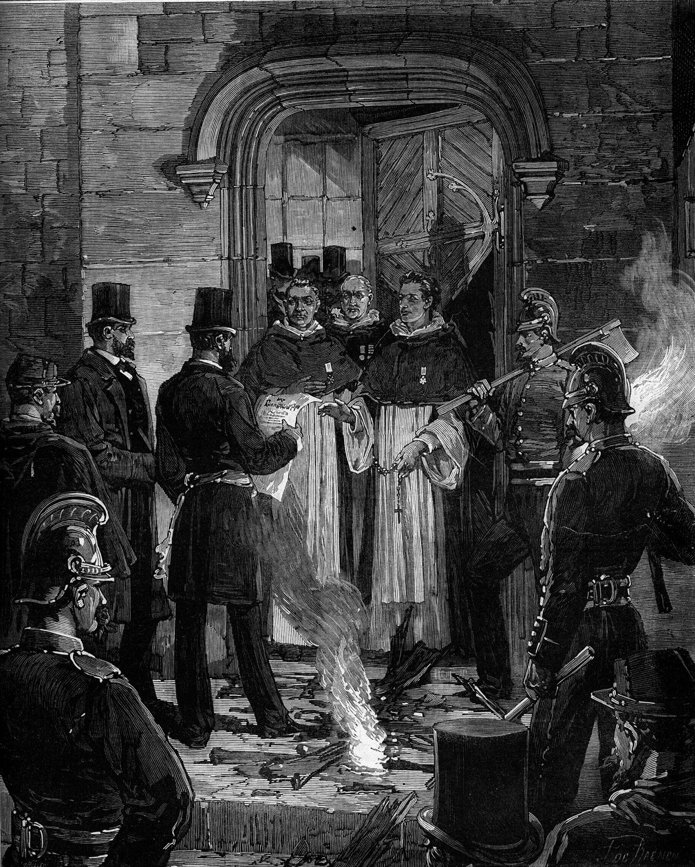 Expulsion of Dominicans from Rue de Jean de Beauvais in Paris by Frederic de Haenen