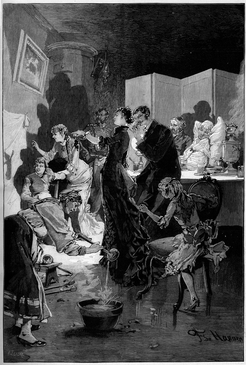 Russian Custom: The Horoscope of Molten Lead Silhouettes (engraving) by Frederic de Haenen
