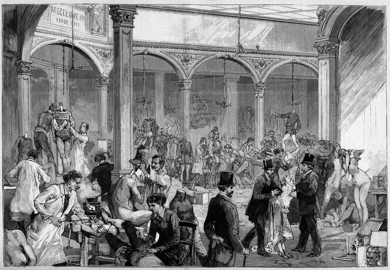 View of the Workshop for Mannequins and Assembly of Wax Statues at the Grevin Museum in Paris by Frederic de Haenen