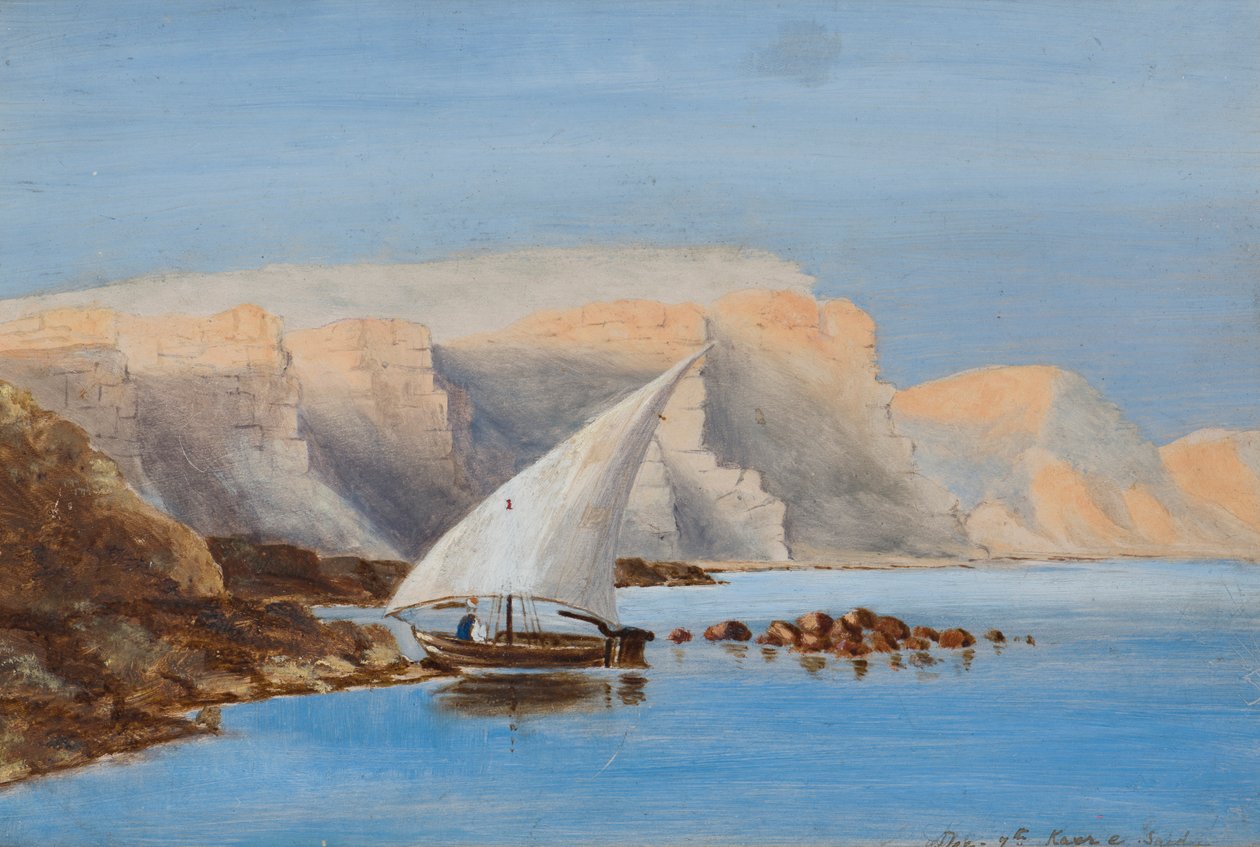 Sailing Boat off North Africa by Frederica Countess of Scarborough Drummond