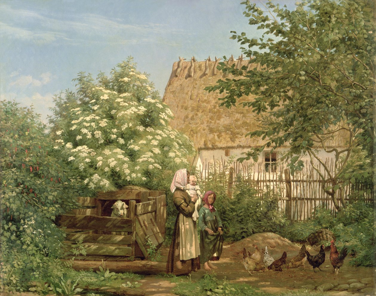 Feeding the Chickens by Frederick Christian Lund