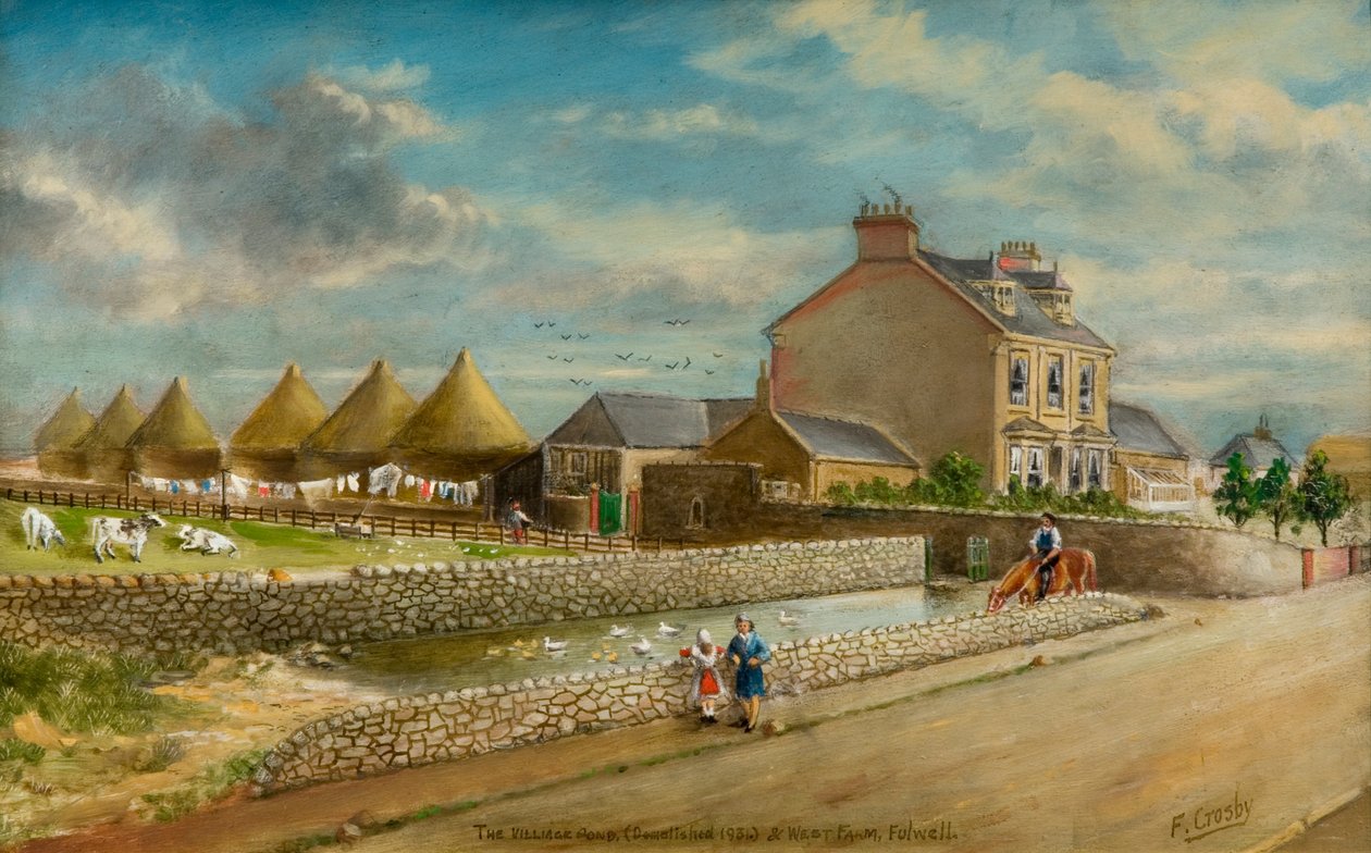 The Village Pond and West Farm, Fulwell by Frederick Gordon Crosby
