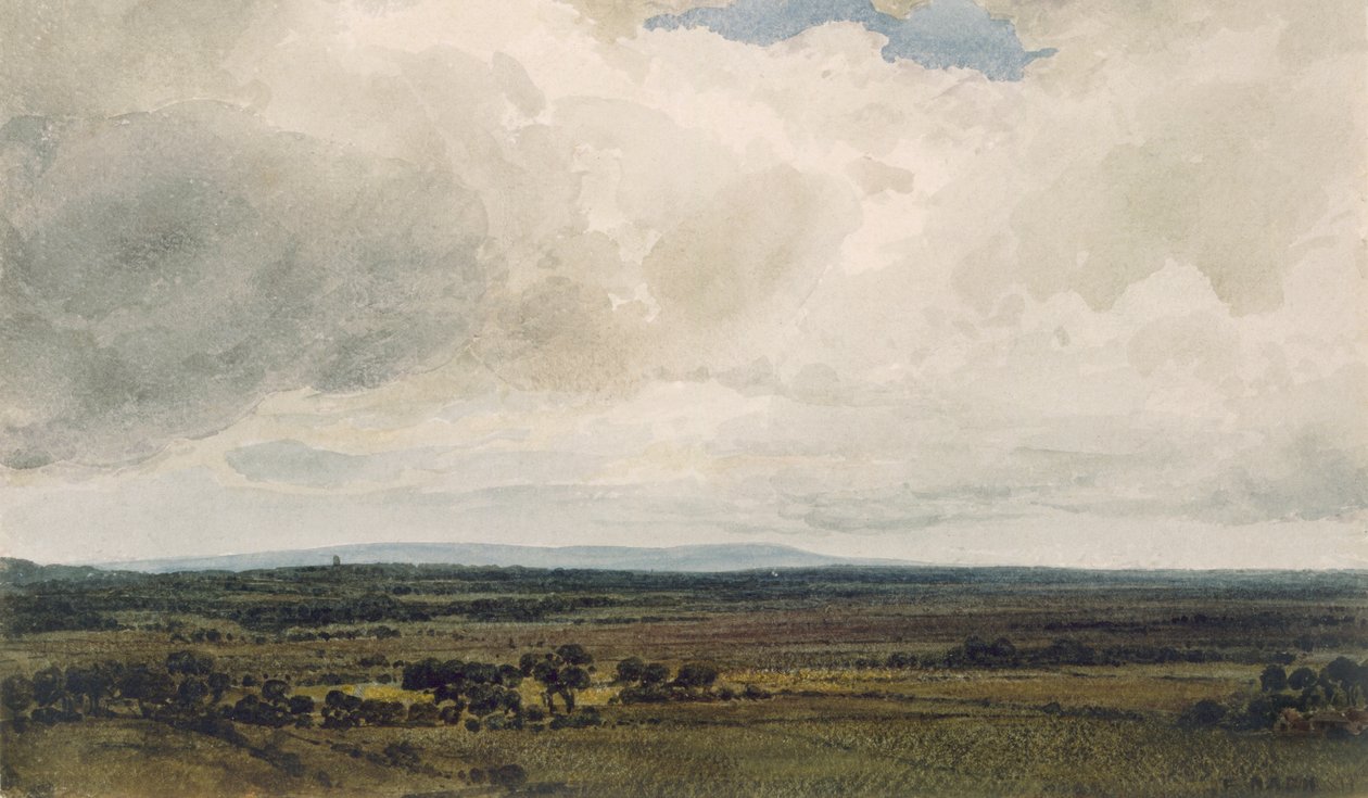 Showery Day, Glastonbury Tor by Frederick Nash