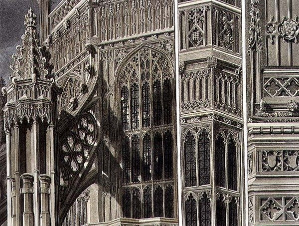 Fragments and Parts of the Exterior of Henry the Seventh Chapel, plate 12 from 