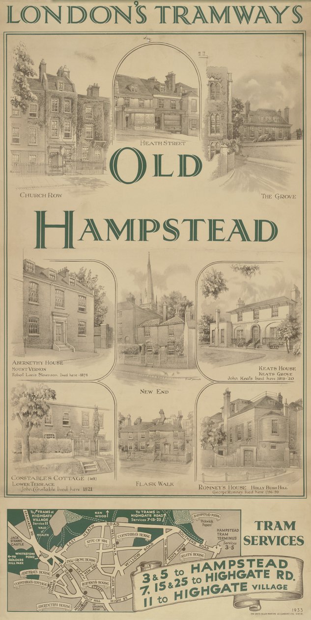 Old Hampstead, Tram Services by Frederick Adcock