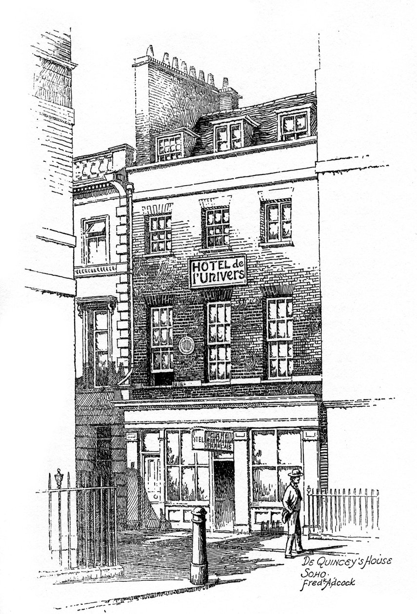 Thomas de Quincey's House, Soho, London by Frederick Adcock