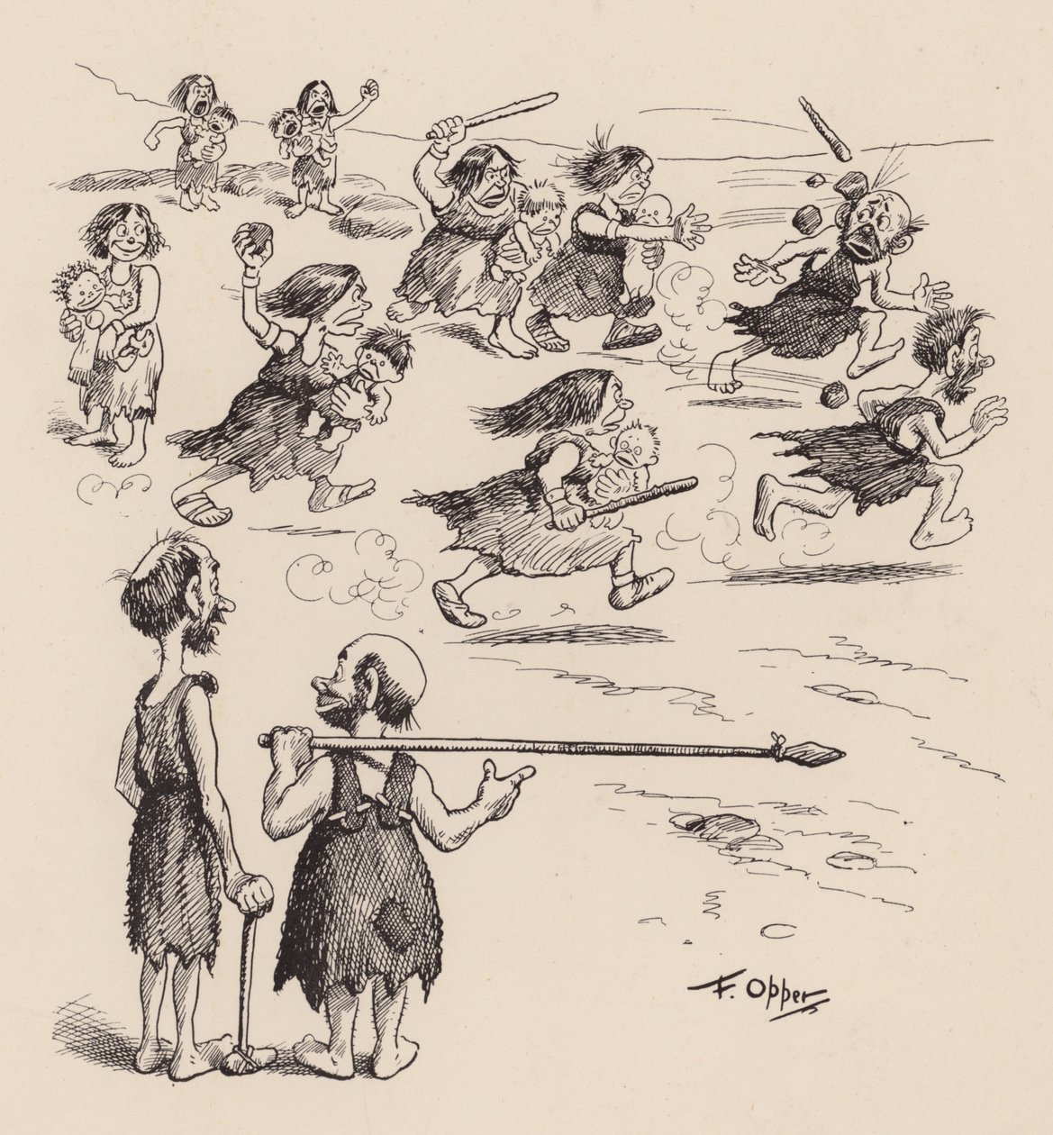 Our Antediluvian Ancestors by F Opper: Number Eleven by Frederick Burr Opper