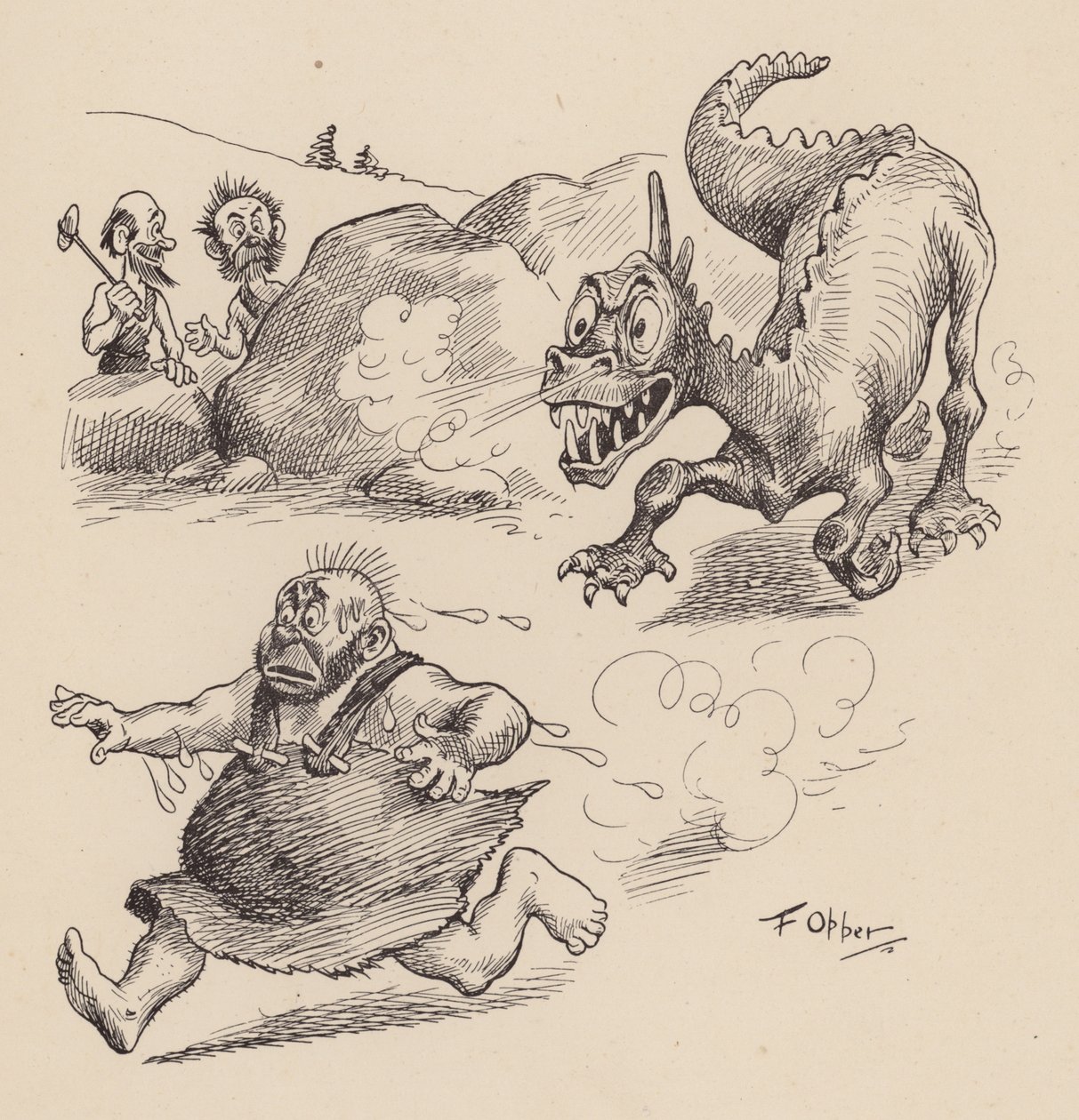 Our Antediluvian Ancestors by F Opper: Number Five by Frederick Burr Opper