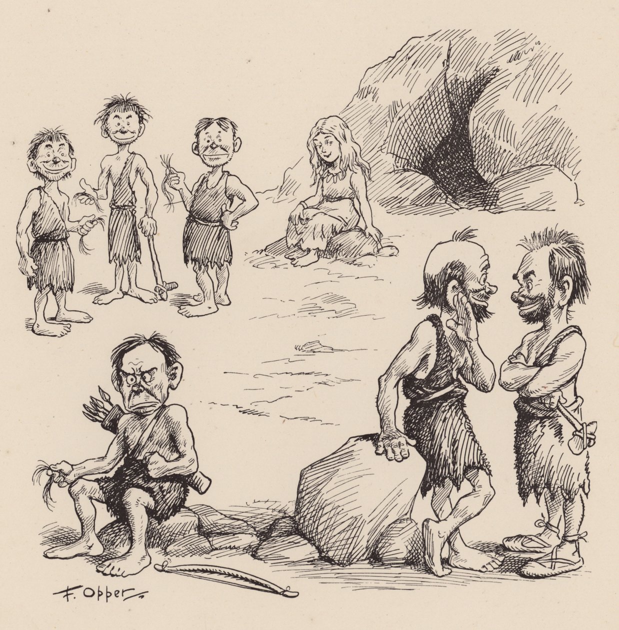 Our Antediluvian Ancestors by F Opper: Number Nineteen by Frederick Burr Opper