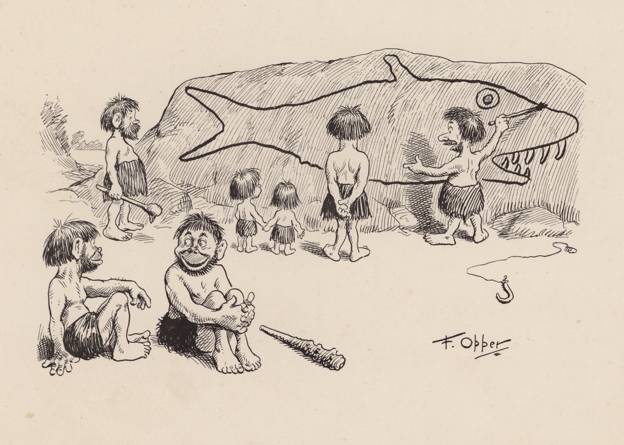 Our Antediluvian Ancestors by F Opper: Number Thirty Eight by Frederick Burr Opper