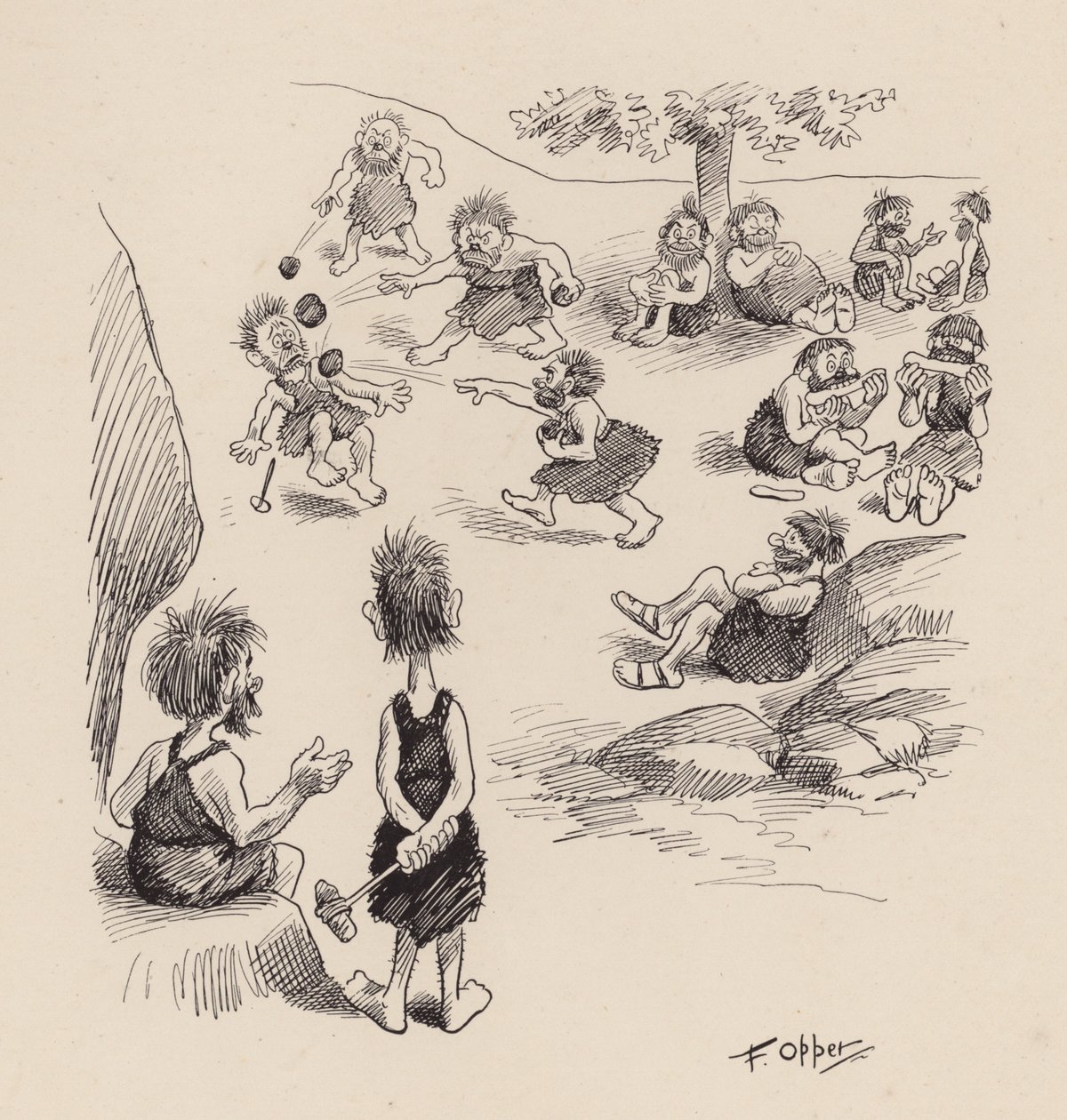 Our Antediluvian Ancestors by F Opper: Number Thirty Seven by Frederick Burr Opper