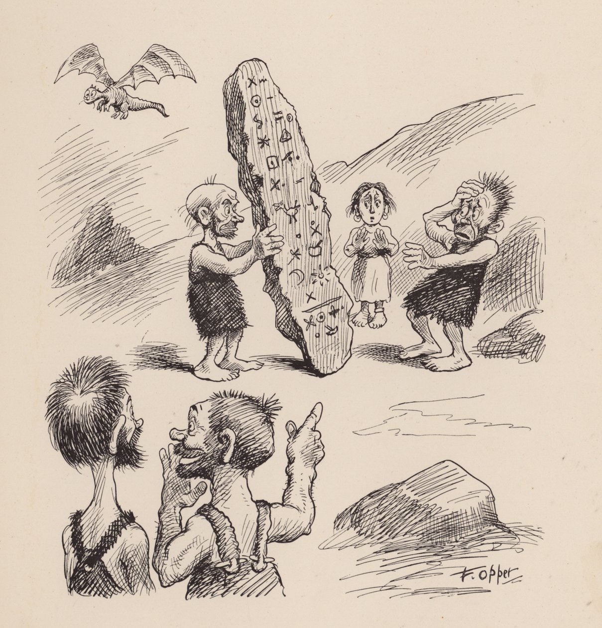 Our Antediluvian Ancestors by F Opper: Number Twenty Eight by Frederick Burr Opper