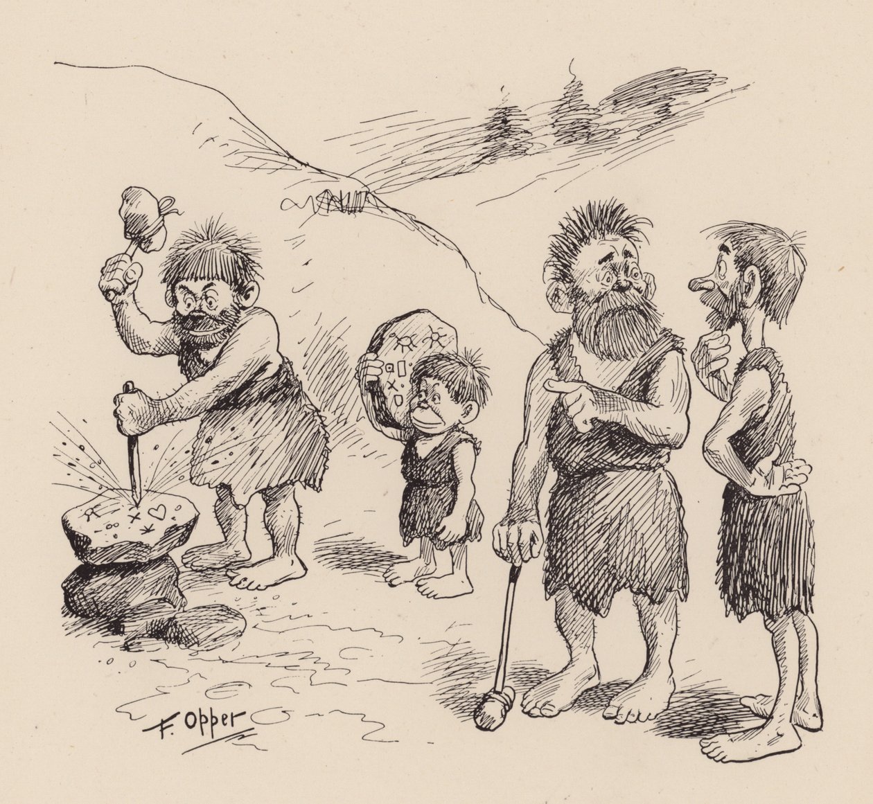 Our Antediluvian Ancestors by F Opper: Number Twenty Nine by Frederick Burr Opper