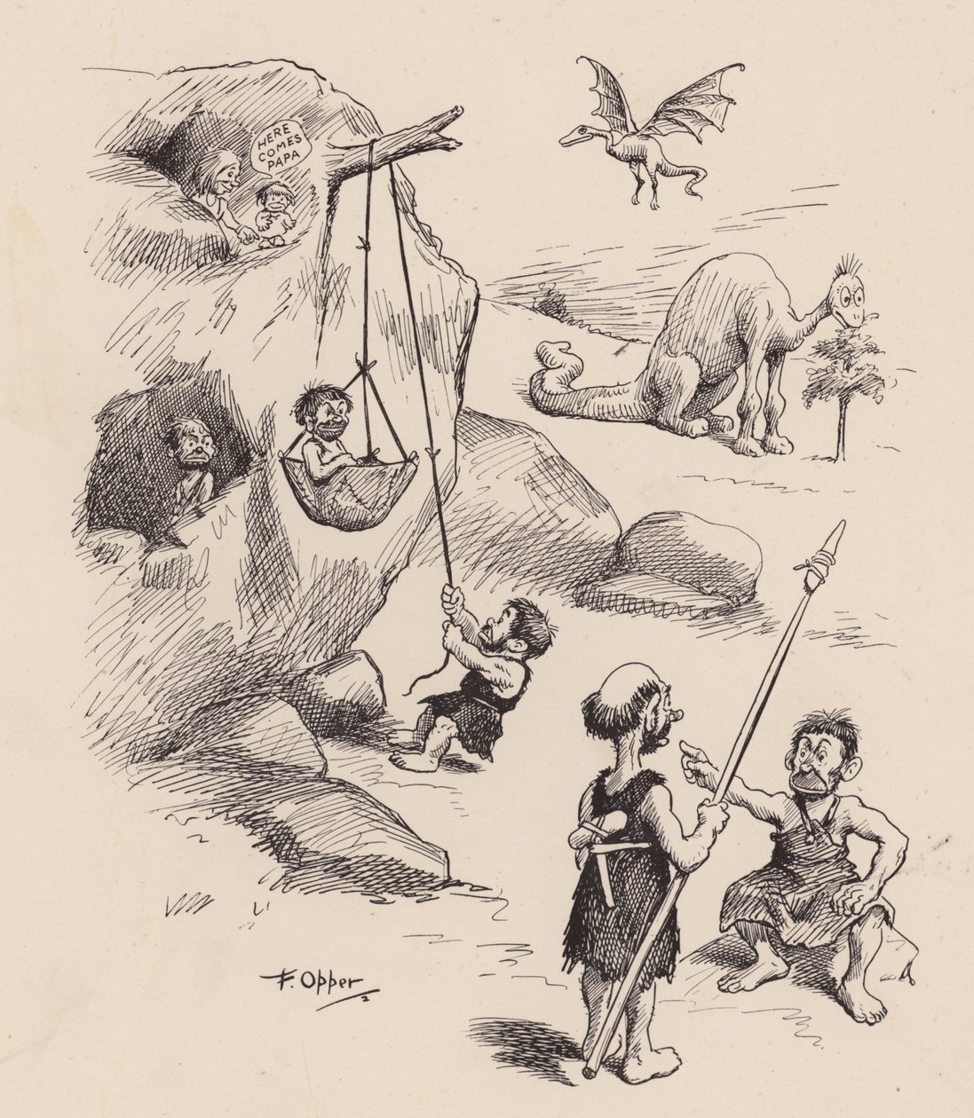 Our Antediluvian Ancestors by F Opper: Number Twenty Seven by Frederick Burr Opper