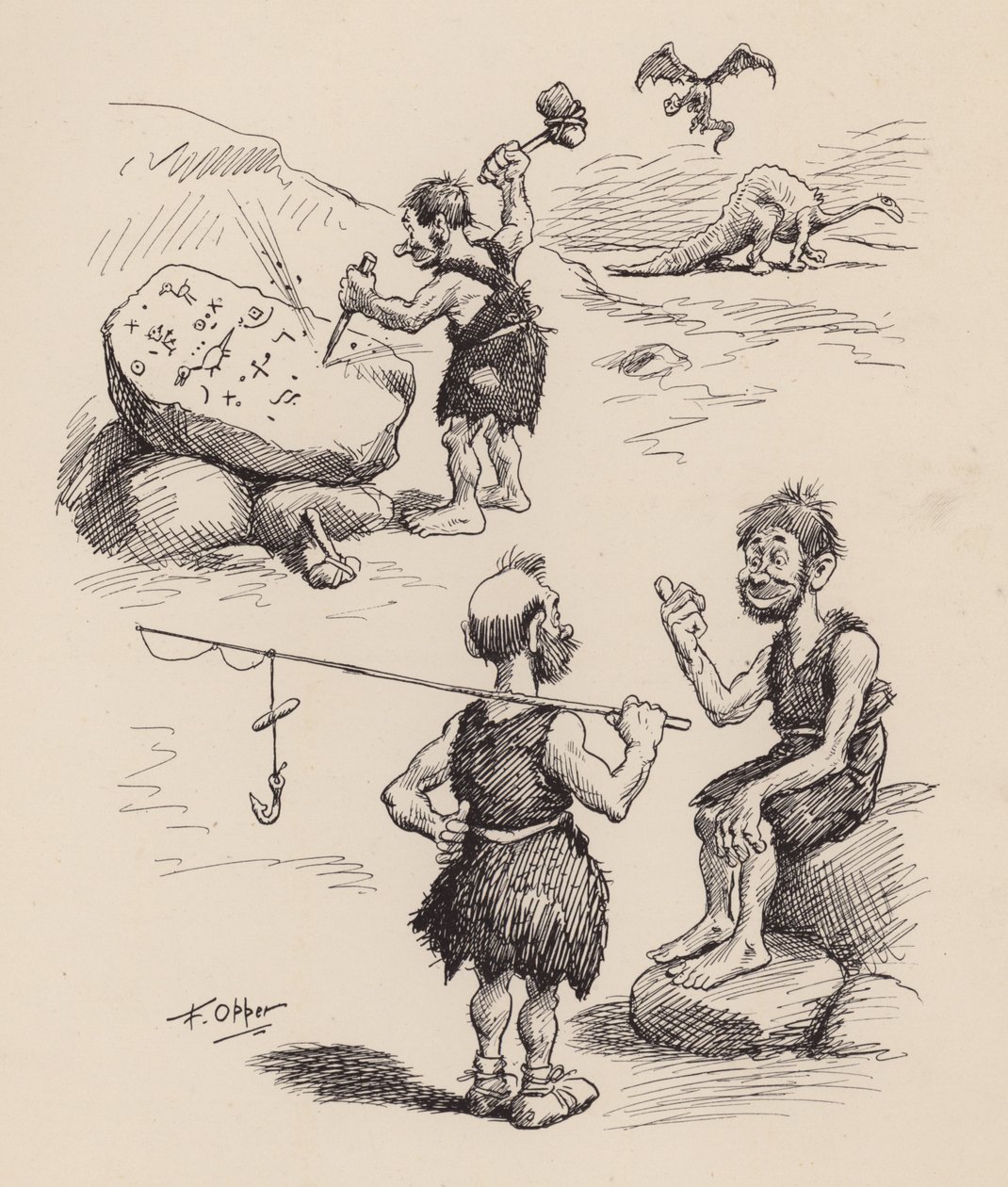 Our Antediluvian Ancestors by F Opper: Number Two by Frederick Burr Opper