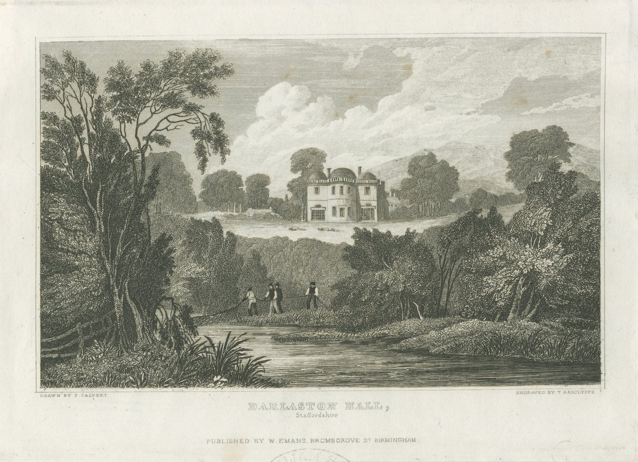 Darlaston Hall: engraving by Frederick Calvert