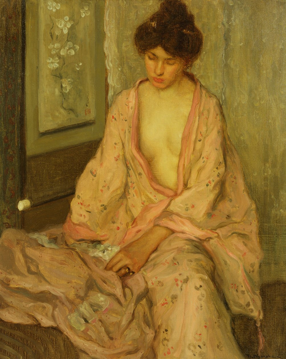 The Pink Kimono by Frederick Carl Frieseke