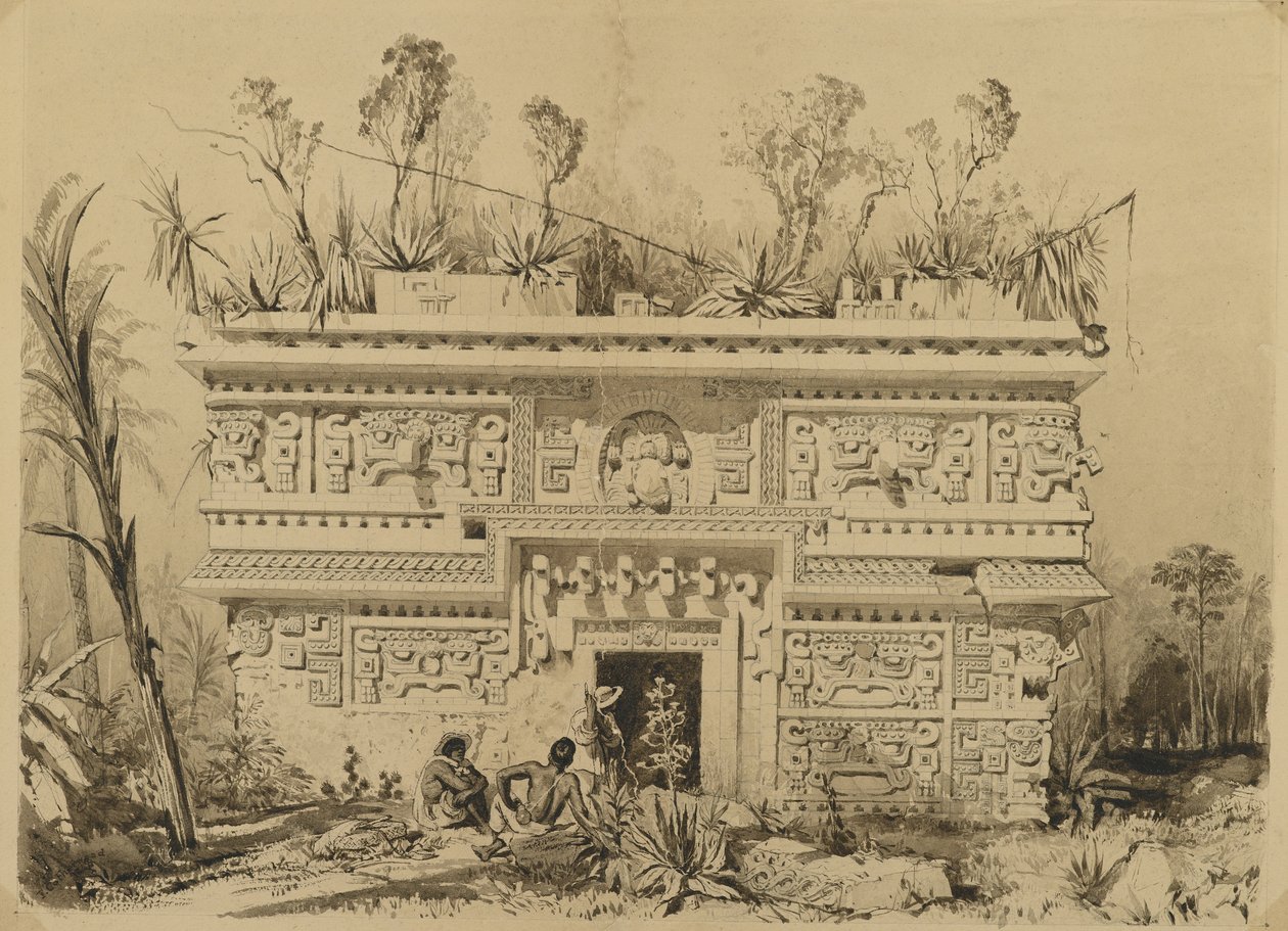 Las Monjas, Chichen Itza, Yucatan, 1843 by Frederick Catherwood