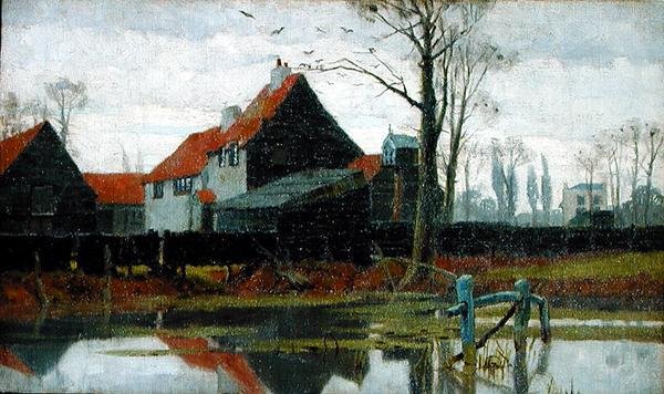 Farm Buildings, c.1889 by Frederick Cayley Robinson