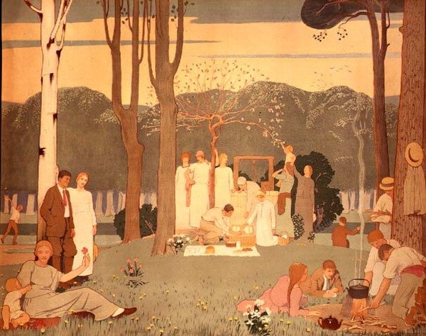 Picnic Scene by Frederick Cayley Robinson