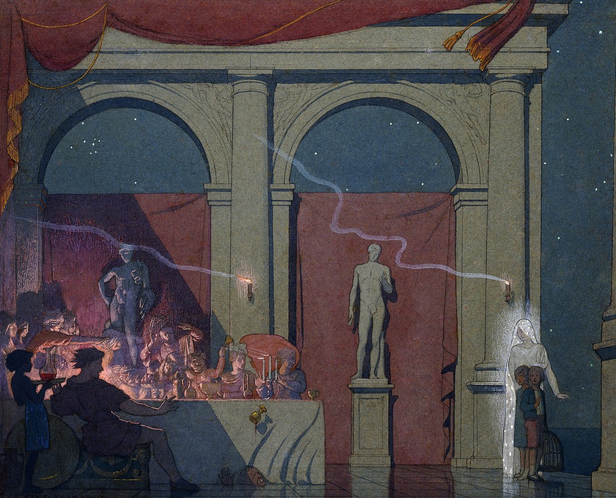 Tyltyl Turns the Diamond in The Palace of Luxury by Frederick Cayley Robinson