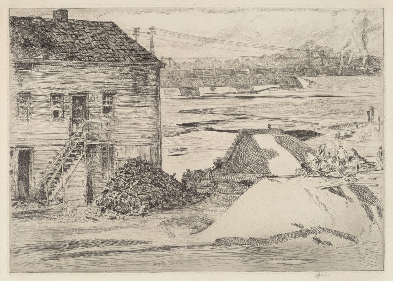 Low Tide, Cos Cob Bridge, 1915 by Frederick Childe Hassam