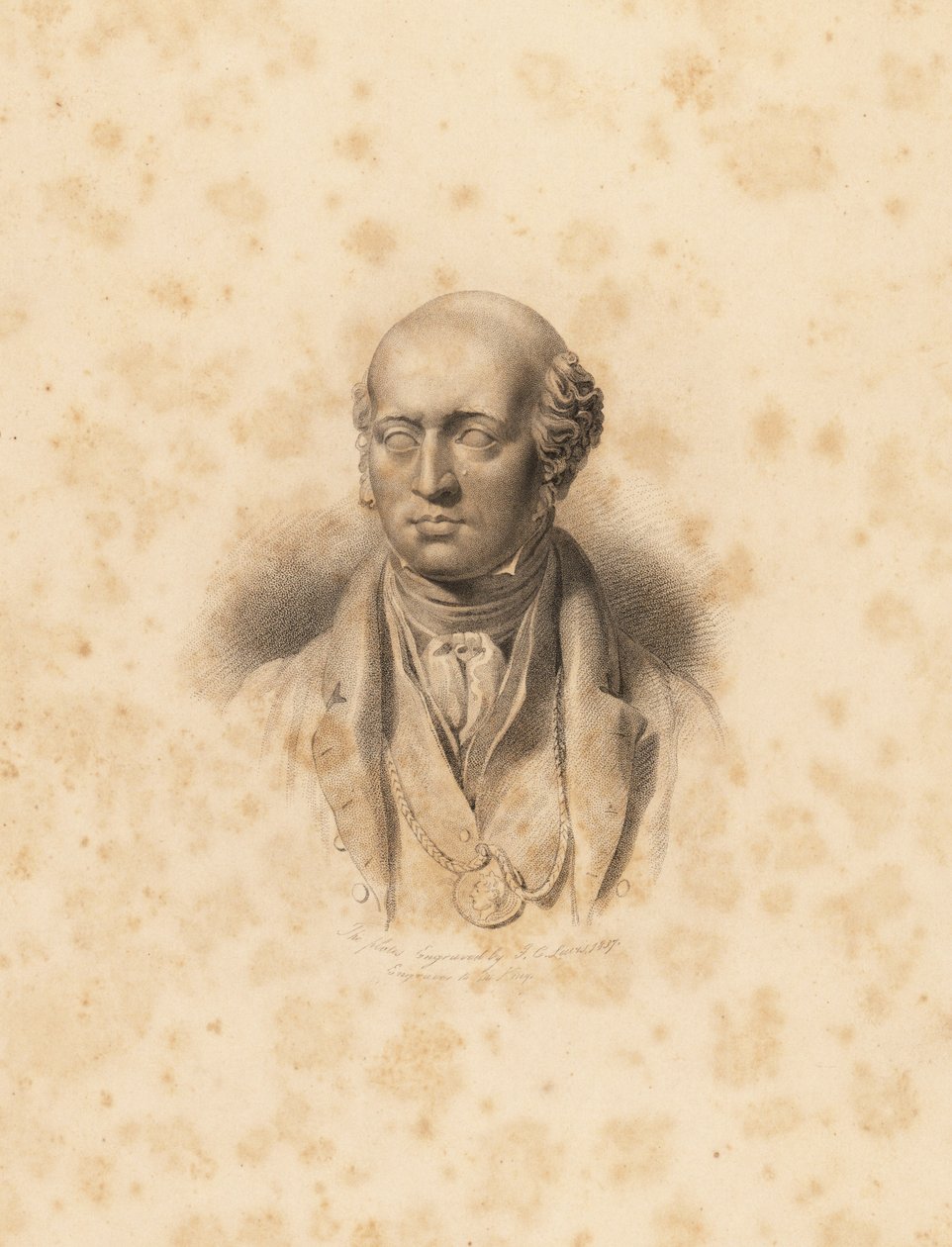 Portrait Bust of Artist Sir Thomas Lawrence (engraved by Frederick Christians Lewis) by Frederick Christian Lewis
