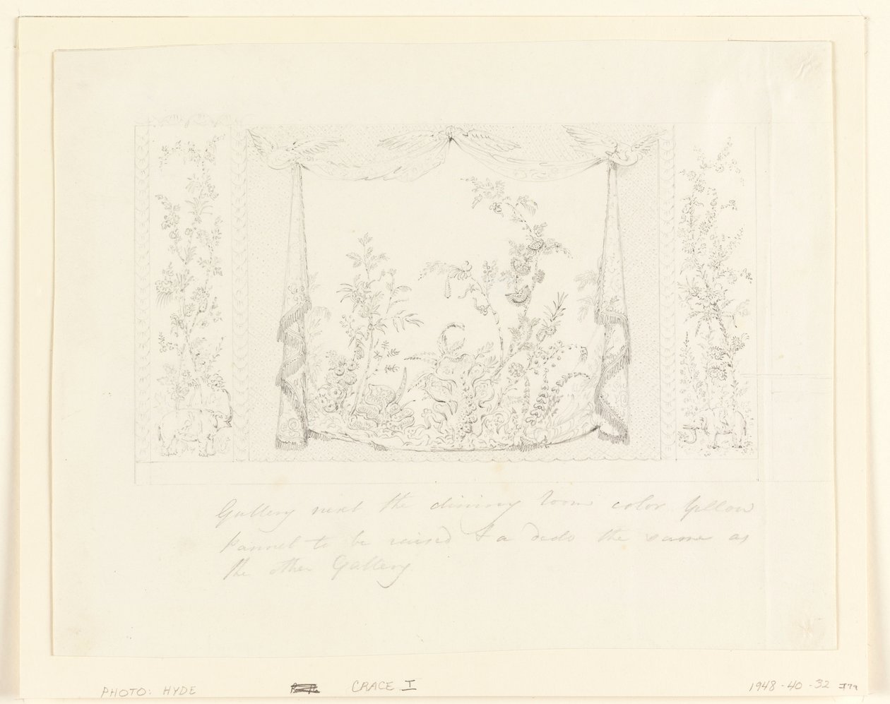 The Royal Pavilion, Brighton, Blue (South) Drawing Room, Proposed Wall Decoration, ca. 1820 by Frederick Crace