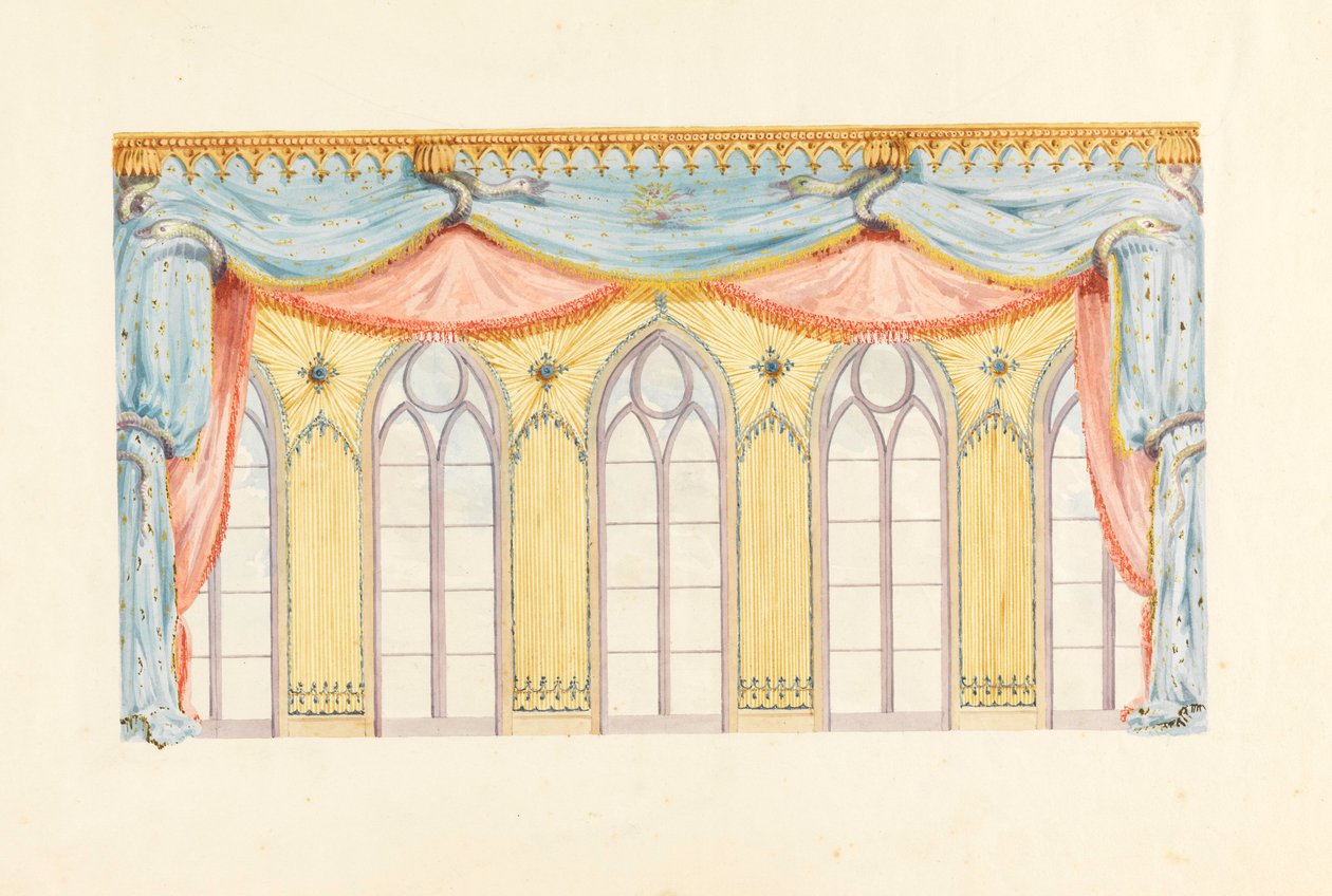 Window Decoration, Probably for the East Wall of the Music Room, Royal Pavilion, Brighton, 1820 by Frederick Crace
